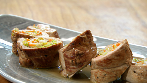 Solomillo de cerdo al oporto con foie
